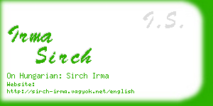 irma sirch business card